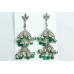 925 sterling silver Jhumki earring India Tribal Jewelry green onyx Stones